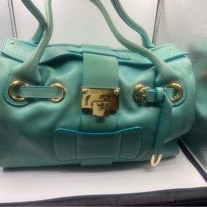Jimmy Choo Turquoise leather handbag